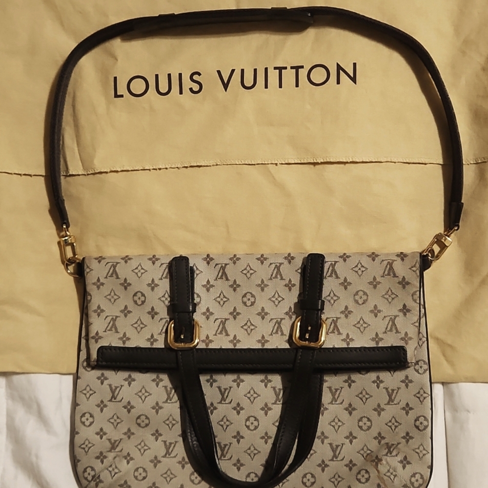 Authentic Louis Vuitton Francois handbag mini lin beige